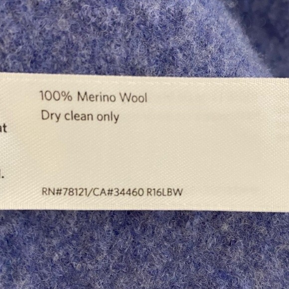 Eileen Fisher Periwinkle 100% Merino Wool Cardigan 3/4 Length Sleeves Size PM - Picture 5 of 8